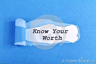 Know Your Worth Stock Photo