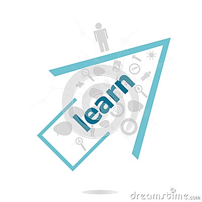 Text Learn. Education concept . Data protection and secure elements inforgaphic set Stock Photo