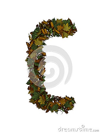 Text Made Out Of Autumn Leafe Typeface C Stock Photo