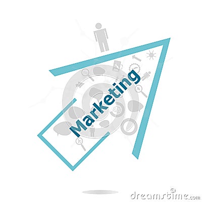 Text Marketing. Business concept . Data protection and secure elements inforgaphic set Stock Photo
