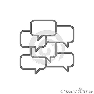 Text message boxes, speech bubbles, chat, message line icon. Vector Illustration