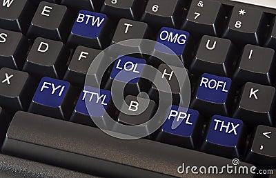 Text message keyboard Stock Photo