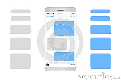 Text message mobile phone. empty Vector Illustration