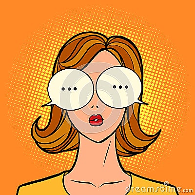 Text messages sms messenger, young woman in stylish sunglasses Vector Illustration