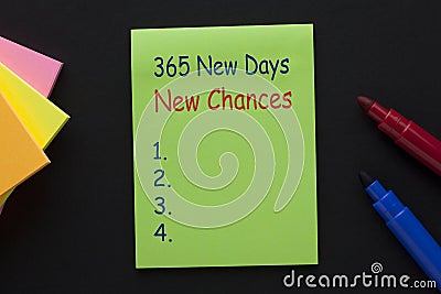 365 New Days New Chances Stock Photo