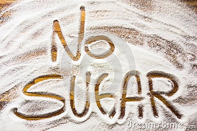 Text with no sugar Stock Photo