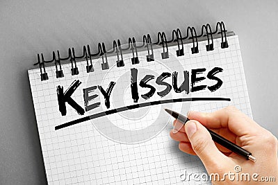 Text note - Key Issues, business concept Stock Photo