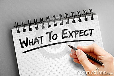 Text note - What To Expect, business concept Stock Photo