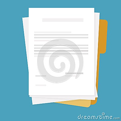 Text paper and folder Vector Illustration