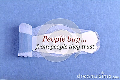 People Buy From People They Trust Stock Photo