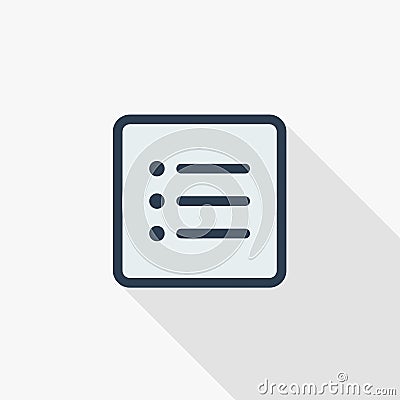 Text position edit, alignment thin line flat color icon. Linear vector symbol. Colorful long shadow design. Vector Illustration