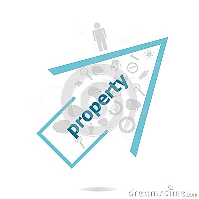 Text Property. Protection concept . Data protection and secure elements inforgaphic set Stock Photo