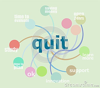 Text quit. Social concept . Infographic template, integrated circles. Business concept with options Stock Photo