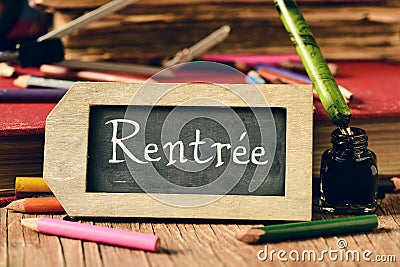 Text rentree, back to school in french Stock Photo