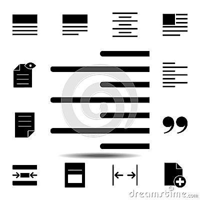 text, right icon. Simple glyph, flat vector of Text editor set icons for UI and UX, website or mobile application Stock Photo