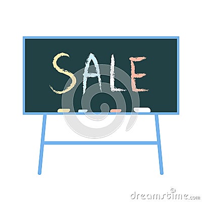 Text Sale on green blackboard Vector Illustration