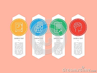 Text Sample and Cute Logos Set, Colorful Banner Vector Illustration