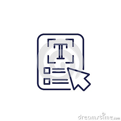 text scan line icon on white Vector Illustration