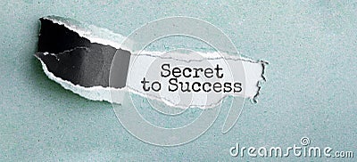 The text SECRET TO SUCCESS appearing behind torn brown paper Stock Photo