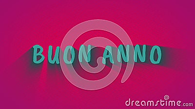 Animated bouncing letters `Buon Anno` Stock Photo