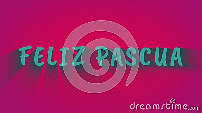Animated bouncing letters `Feliz Pascua` Stock Photo