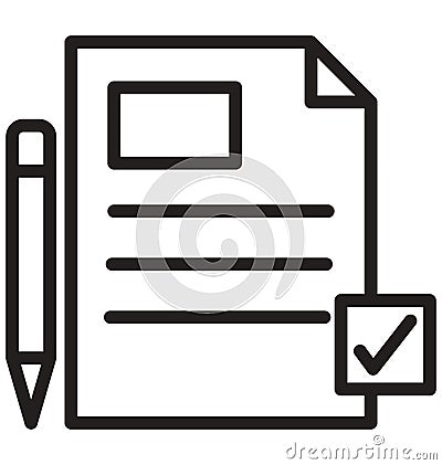 Text Sheet line isolated icon can be easily modified and edit Vector Illustration