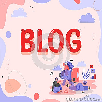 Text showing inspiration Blog. Business approach A regularly updated website web page written in conversational style Stock Photo