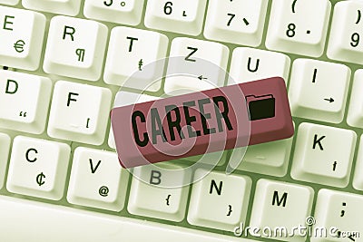 Text showing inspiration Career. Business idea undertaken for period persons life with opportunities for progress Stock Photo