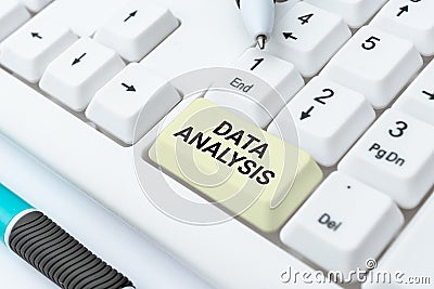 Sign displaying Data Analysis. Business concept Translate numbers to Analytical Conclusion Forecasting Typing Online Stock Photo
