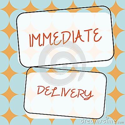 Text showing inspiration Immediate DeliverySend it Now Custom Procedure to dispose Promptly. Word for Send it Now Custom Stock Photo