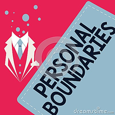 Text showing inspiration Personal Boundaries. Business approach something that indicates limit or extent in interaction Stock Photo