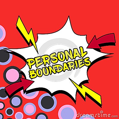 Text showing inspiration Personal Boundaries. Internet Concept something that indicates limit or extent in interaction Stock Photo
