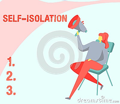 Text showing inspiration Self Isolation. Conceptual photo promoting infection control by avoiding contact with the Stock Photo