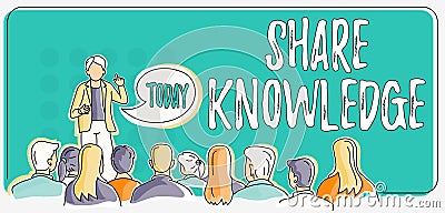Text showing inspiration Share Knowledge. Word Written on teaching others what I learnt before Giving lectures Person Stock Photo