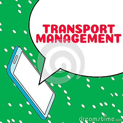 Inspiration showing sign Transport Management. Business overview managing aspect of vehicle maintenance and operations Stock Photo