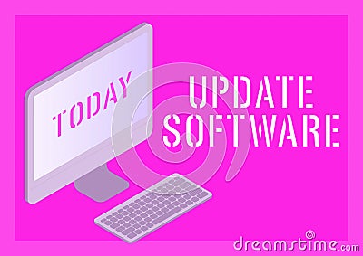 Text showing inspiration Update Softwarereplacing program with a newer version of same product. Business overview Stock Photo