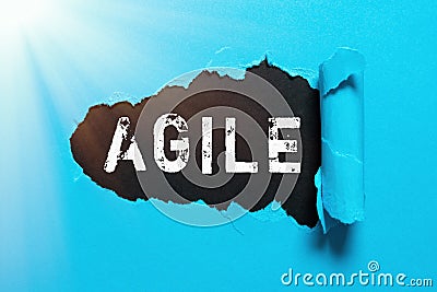 Text sign showing Agile. Business idea iterative approach to software delivery builds software incrementally Replacing Stock Photo