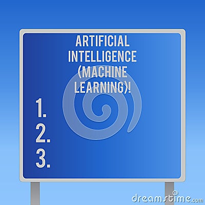 Text sign showing Artificial Intelligence Machine Learning. Conceptual photo Latest technology robots chat bot Blank Stock Photo