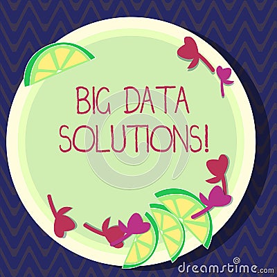 Text sign showing Big Data Solutions. Conceptual photo mean massive volume of both structured unstructured infos Cutouts Stock Photo