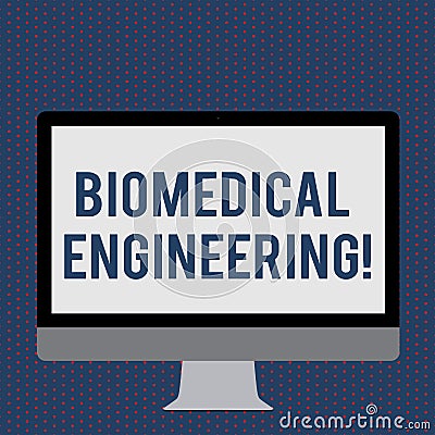 Text sign showing Biomedical Engineering. Conceptual photo advances knowledge biology medicine improves health Blank Stock Photo