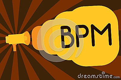 Text sign showing Bpm. Conceptual photo Discipline of improving a business process Executing improvements Stock Photo