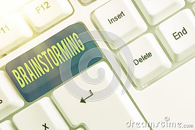 Text sign showing Brainstorming. Conceptual photo solving technique that involves spontaneous contribution Different Stock Photo
