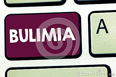 Text sign showing Bulimia. Conceptual photo Extreme obsession of getting overweight Emotional disorder Stock Photo