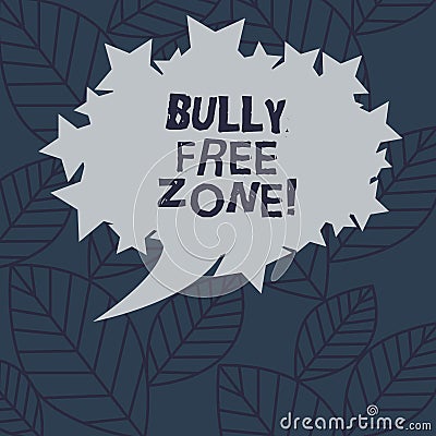 Text sign showing Bully Free Zone. Conceptual photo Be respectful to other bullying is not allowed here Blank Oval Color Stock Photo