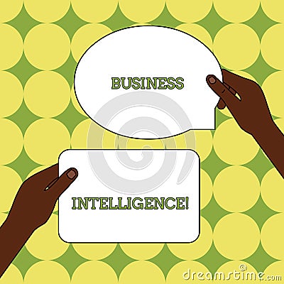 Text sign showing Business Intelligence. Conceptual photo Best Practice of Information to Optimize Perforanalysisce Two Stock Photo
