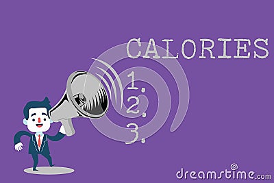 Text sign showing Calories. Conceptual photo Energy released by food as it is digested by the huanalysis body Stock Photo