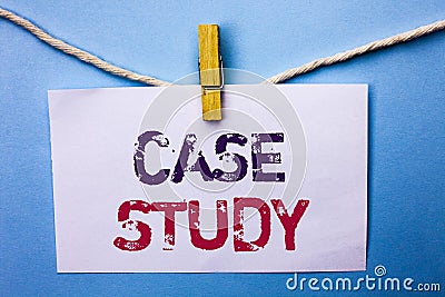 Text sign showing Case Study. Conceptual photo Research Information Analysis Observe Learn Discuss Criteria written on White Note Stock Photo