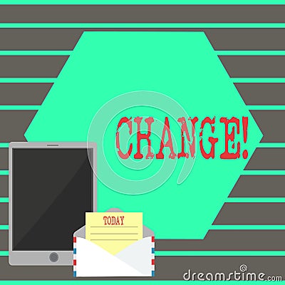Text sign showing Change. Conceptual photo Alteration Adjustment Diversion Revision Transition Modification Stock Photo