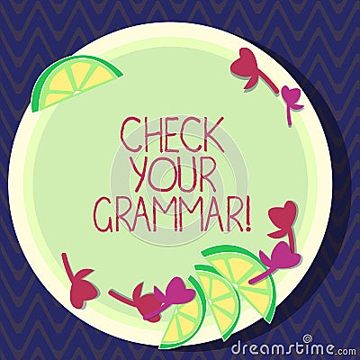 Text sign showing Check Your Grammar. Conceptual photo Contextual spelling correction punctuation proofreading Cutouts Stock Photo