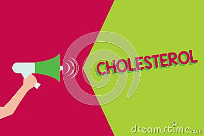 Text sign showing Cholesterol. Conceptual photo Steroid alcohol present in animal cells and body fluids Stock Photo